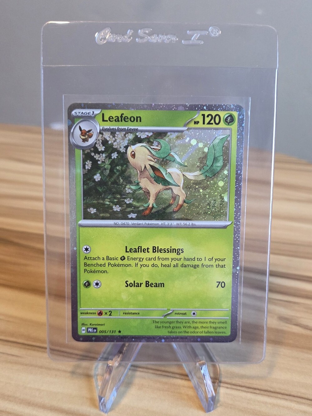 Leafeon Cosmo Holo Pokemon Card Prismatic Evolutions Set #005/131